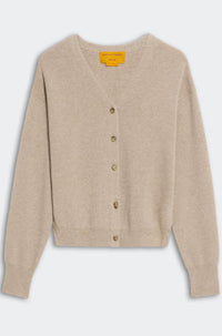 Guest In Residence Collegiate Cardigan in residence collegiate cardigan in taupe - women's cardigan - alternate view