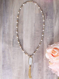Southern Grace - Women's Oval Iridescent Pendant Necklace