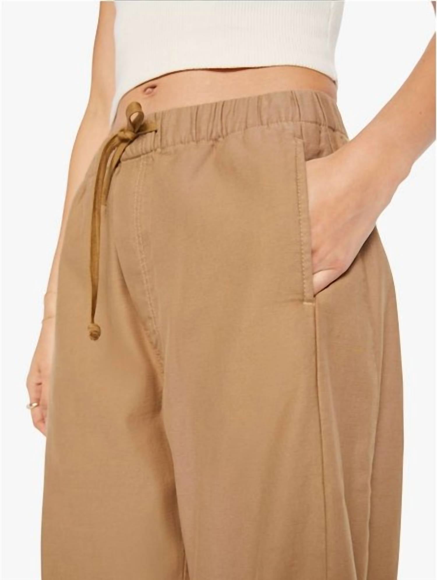 Mother - Drawn Half-pipe Ankle Drawstring-waist Pants