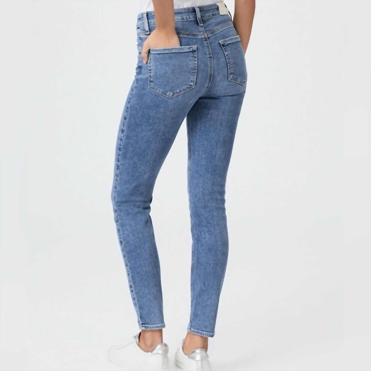Paige Hoxton High-rise Ankle Skinny Jeans in high roller - women's jeans - alternate view