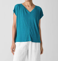 Eileen Fisher - V-neck Square Tee Top