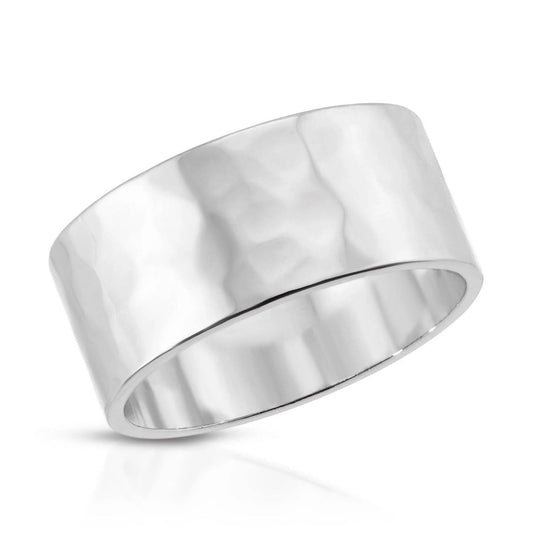 Eklexic - Women's 9.5mm Hammered Ring