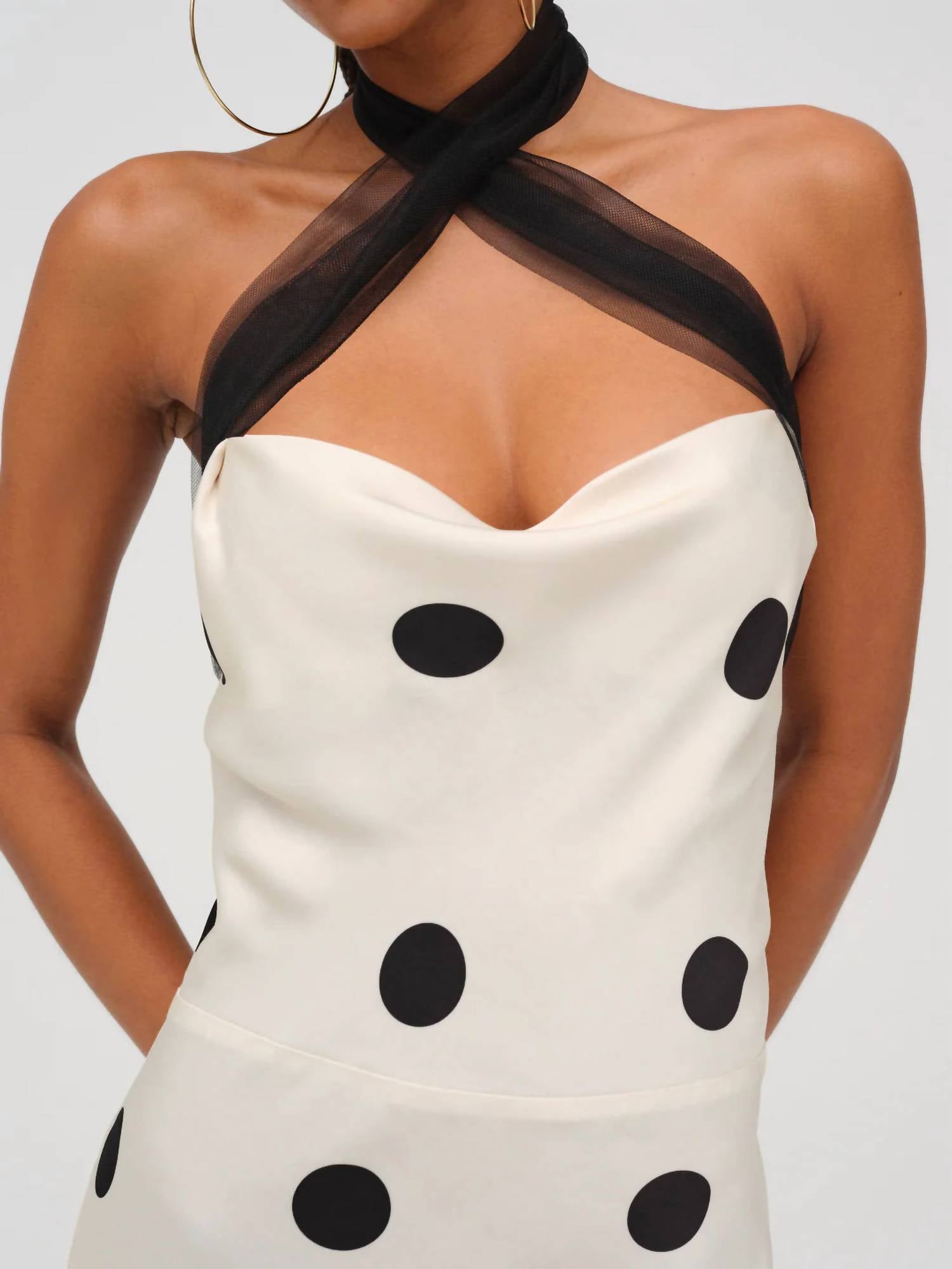 For Love & Lemons - Dorothy Dot Halter Neck Gown
