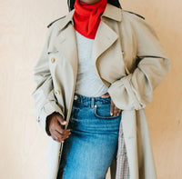 TBCo Women's Merino Triangle Scarf in red - women's scarf - alternate view