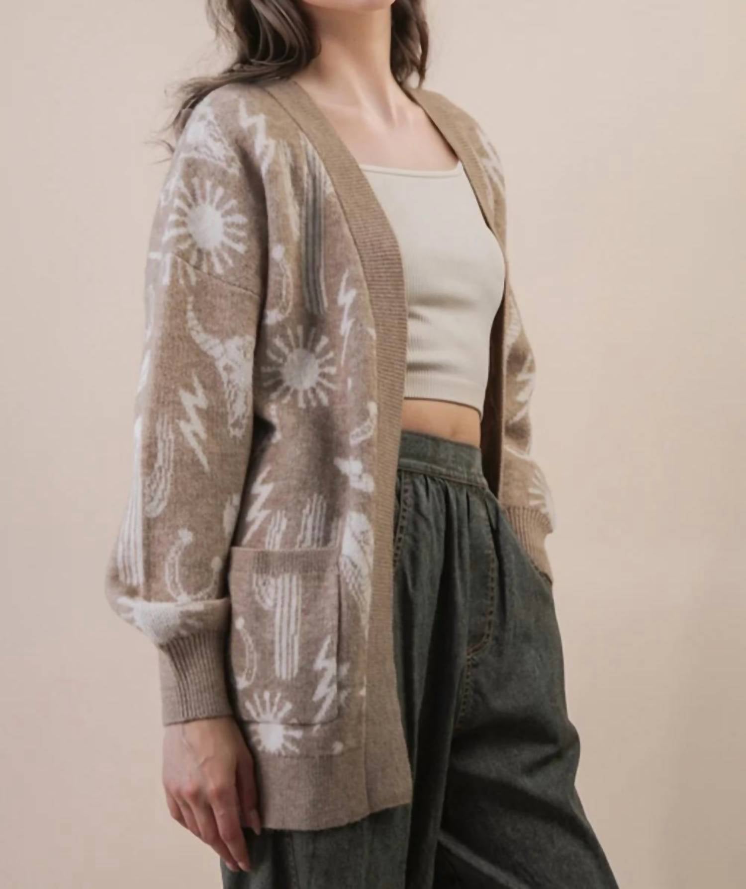 Very J - Oversized Western Cardigan