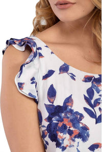 Tribal - Sleeveless Blouse With Ruffle