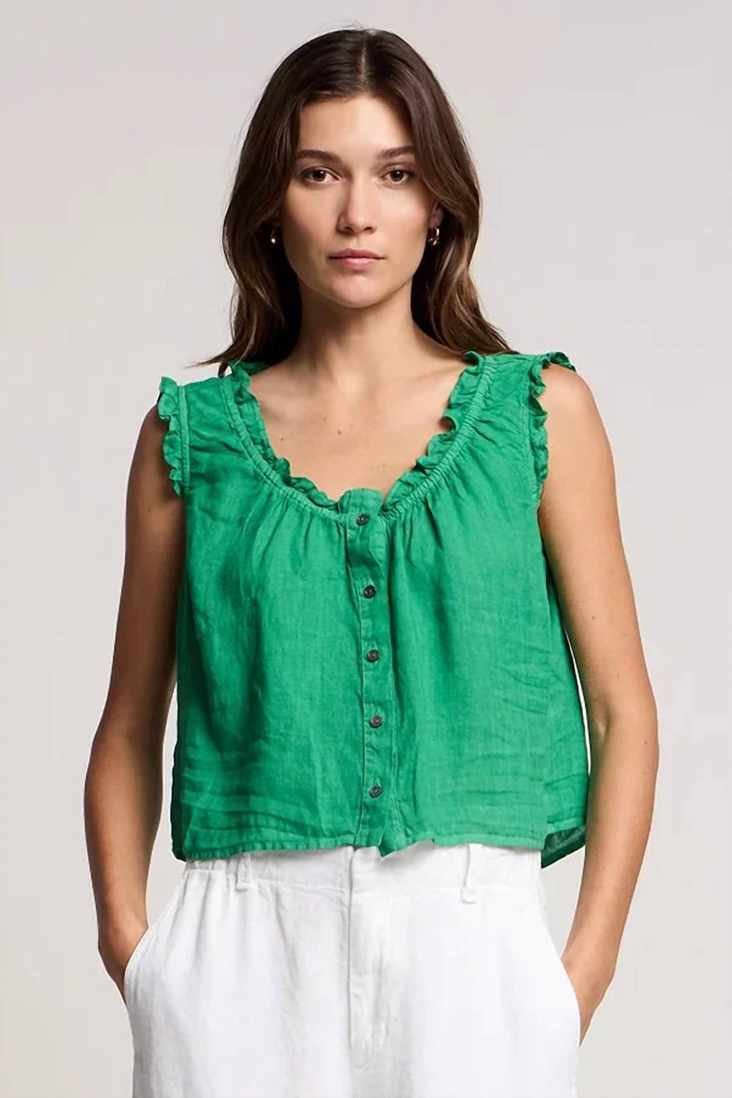 Velvet By Graham & Spencer - Tana Woven Linen Tank Top