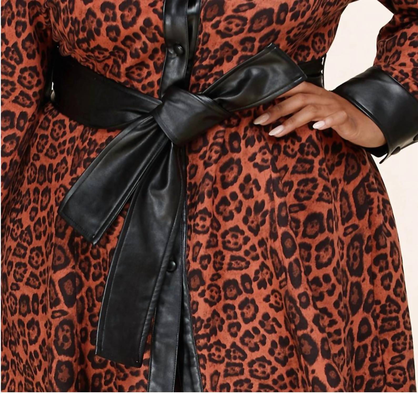 L'Atiste - Leopard Faux Shirt Dress - Plus
