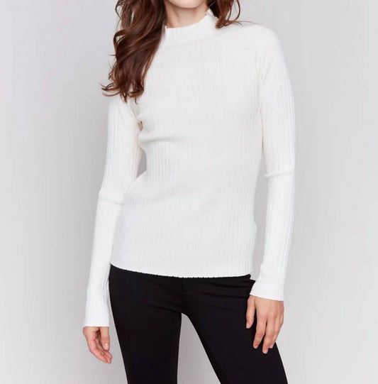 Charlie B - Mock Neck Ribbed Sweater