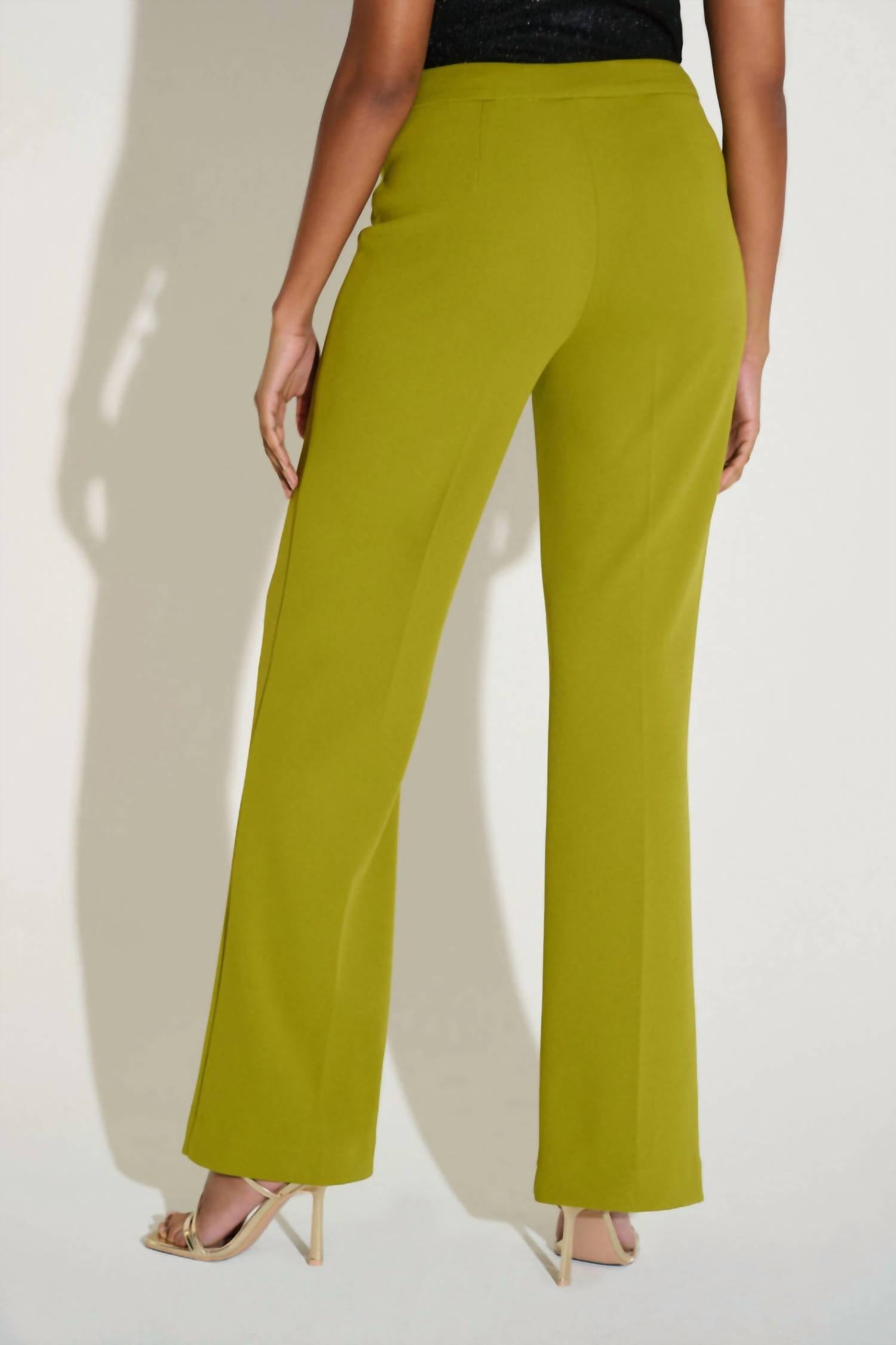 Joseph Ribkoff Pull on Wide Leg Pant in fern - women's pants - detail view