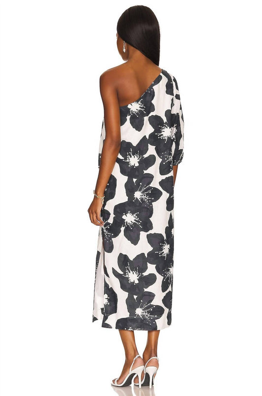 Something Navy - Floral One Shoulder Dress