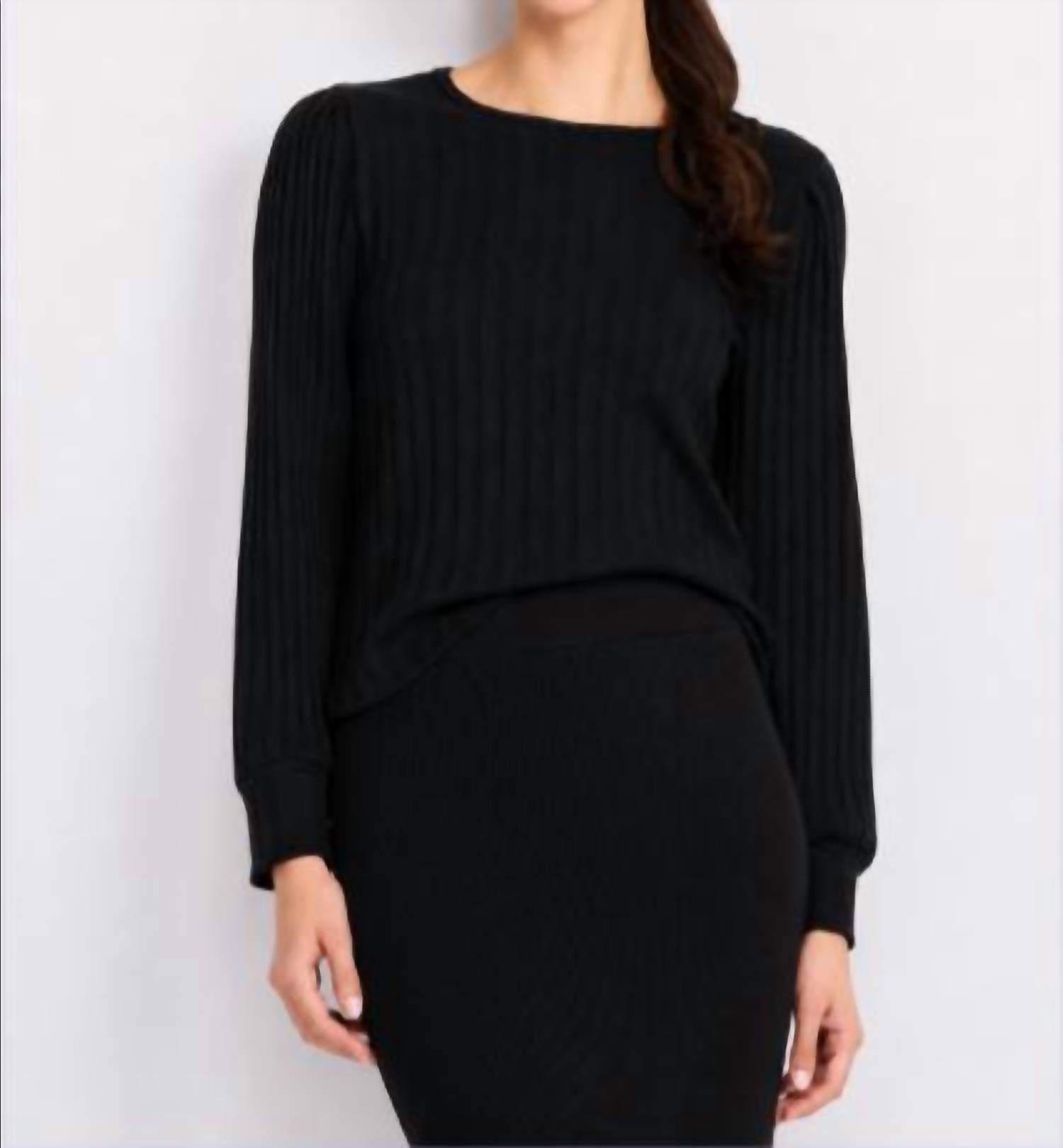 Michael Stars - Jeanie London Rib Long Sleeve Crew Top
