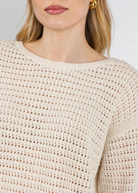 REPEAT cashmere Sparkle Knit Sweater in ivory - women's sweater - view 5