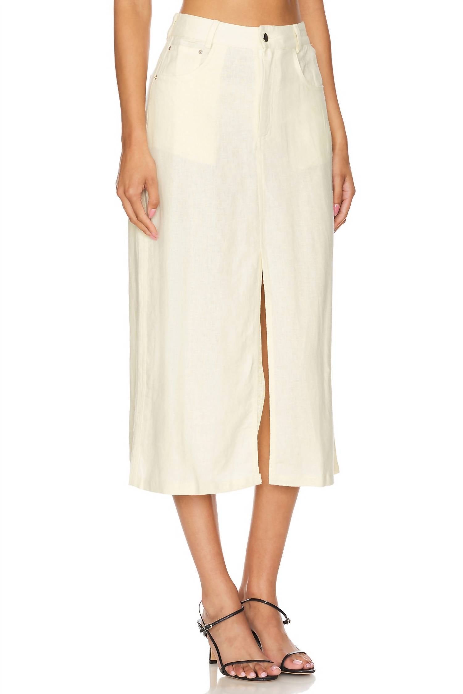 We Wore What - Front Slit Midi Skirt