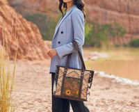 Myra Bags - Women's Fleur Hand Tooled Leather Tote Bag