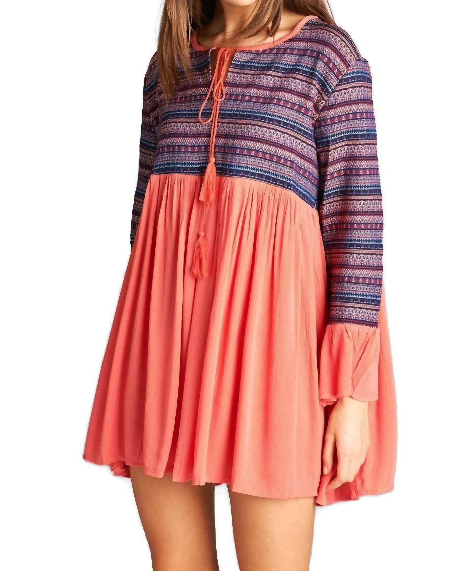 Velzera - Tapestry Geometric Mini Dress - Plus