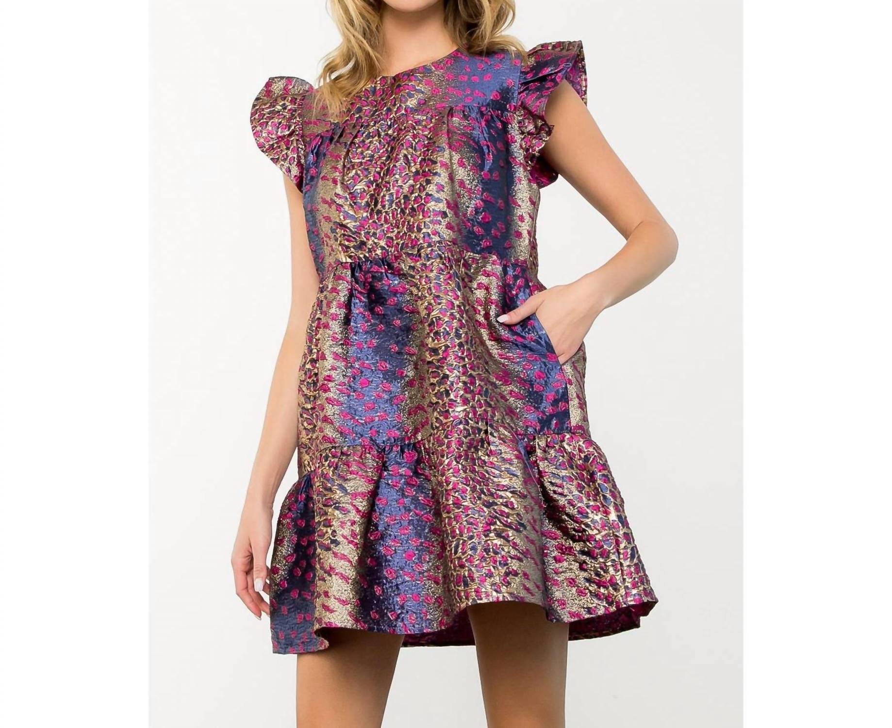 Thml - Flutter Sleeve Textured Mini Dress