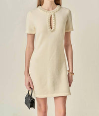 English Factory - Women's The Pearl Embellished Knit Mini Dress