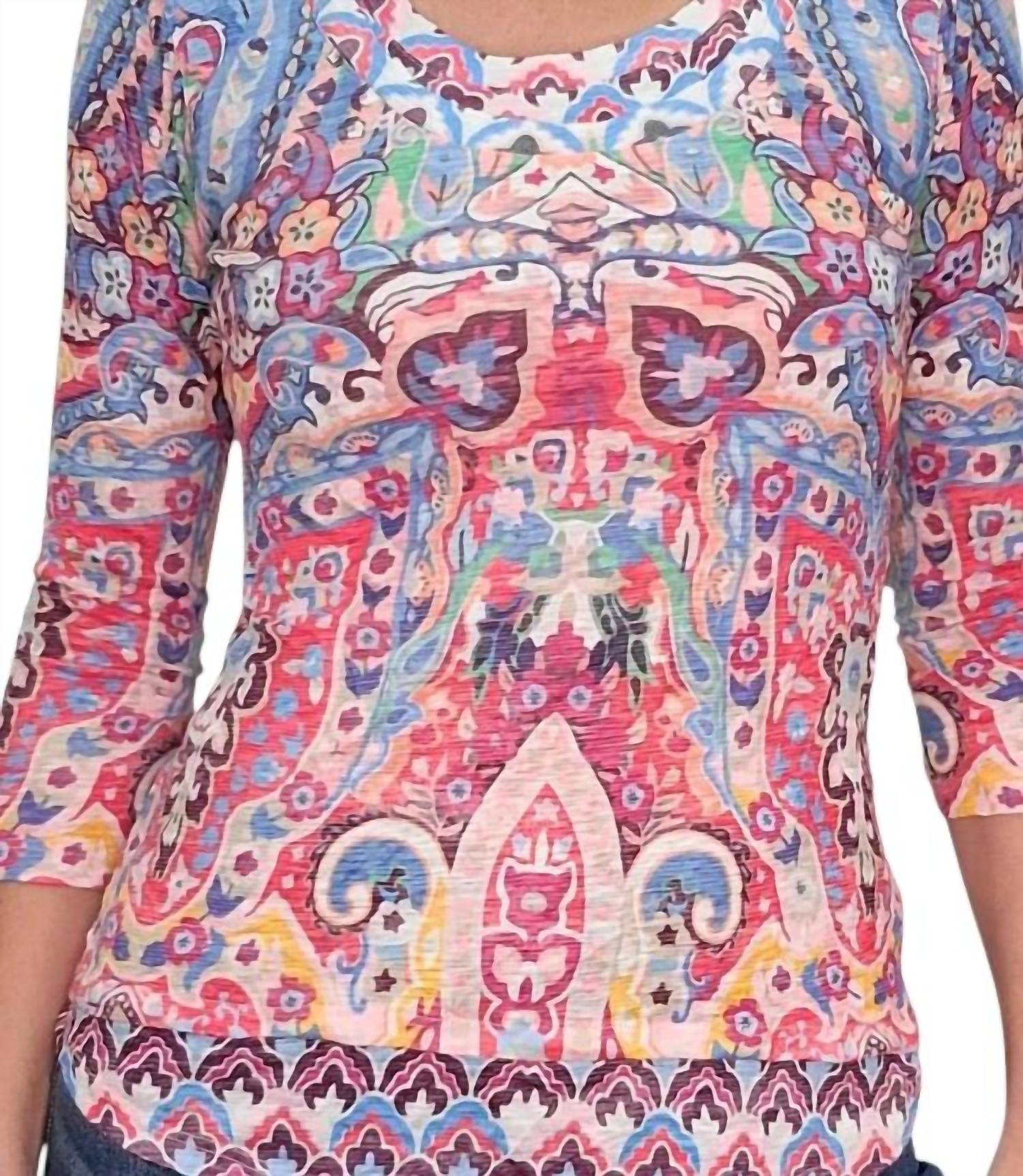 David Cline - Deco Layered Quarter Sleeve Top