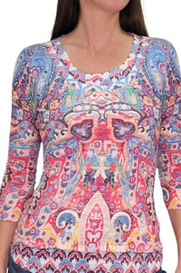 David Cline - Deco Layered Quarter Sleeve Top