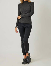 Mystree - Knit Mock Neck Long Sleeve Top