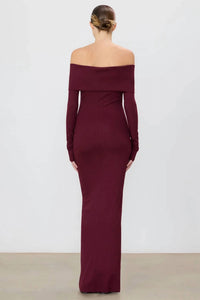 Eterne - Long Sleeve Off Shoulder Maxi Dress
