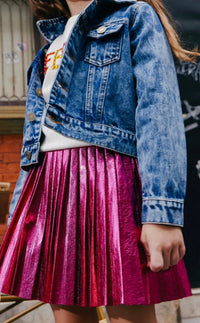 Lola + The Boys - Foil Pleated Skirt