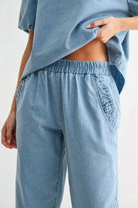 Joh Demna Relaxed Straight Leg Pants in denim - women's pants - view 4