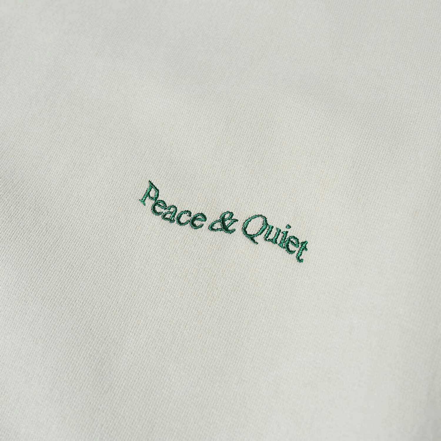 Museum of Peace & Quiet Men's Wordmark Crewneck Sweatshirt in bone - men's shirt - detail view