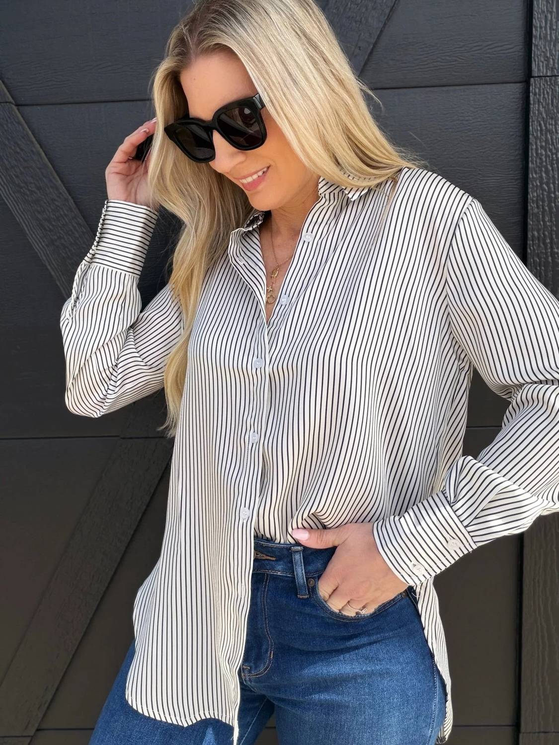 Blu Pepper - Striped Button Down Shirt