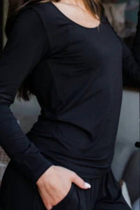 Yala - Avril Scoop Neck Long Sleeve Bamboo Top