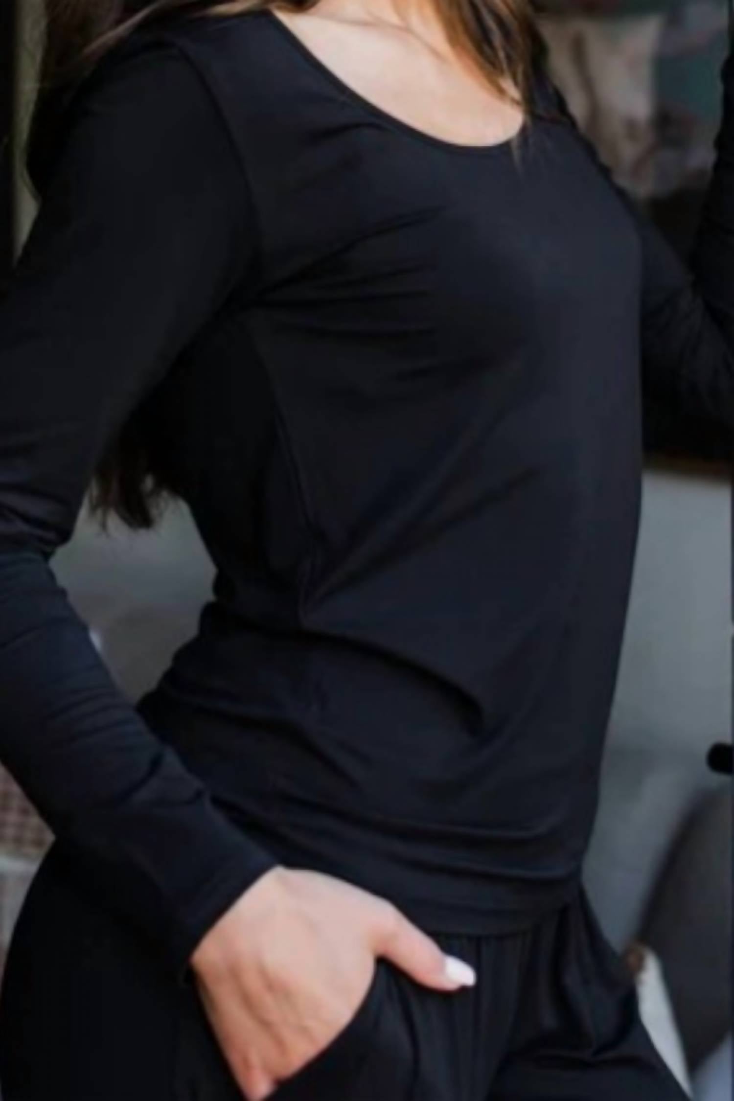 Yala - Avril Scoop Neck Long Sleeve Bamboo Top