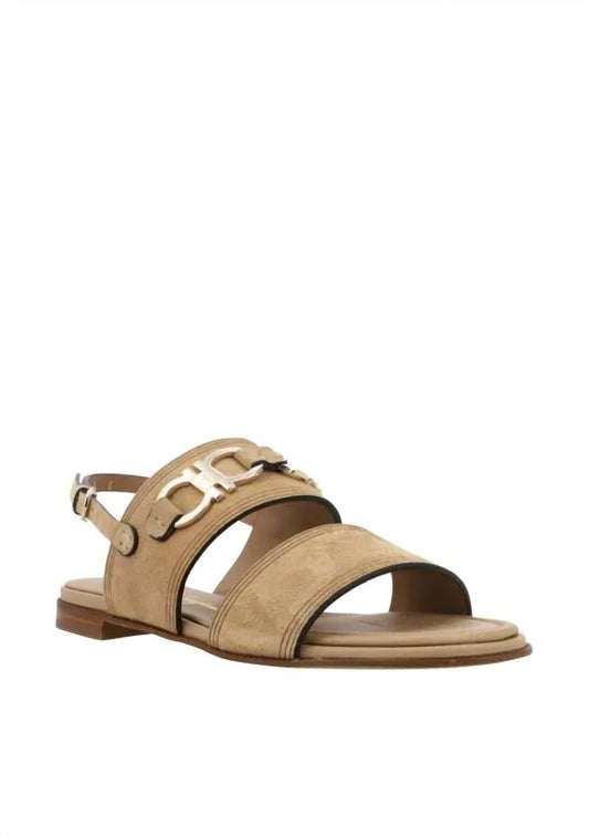 Salvatore Ferragamo - Women's Gancini Plaque Suede Sandals
