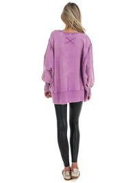 Zenana - Lovely Life Acid Wash Sweatshirt