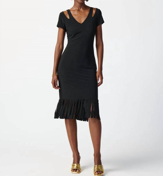 Joseph Ribkoff - Fringe hemline dress