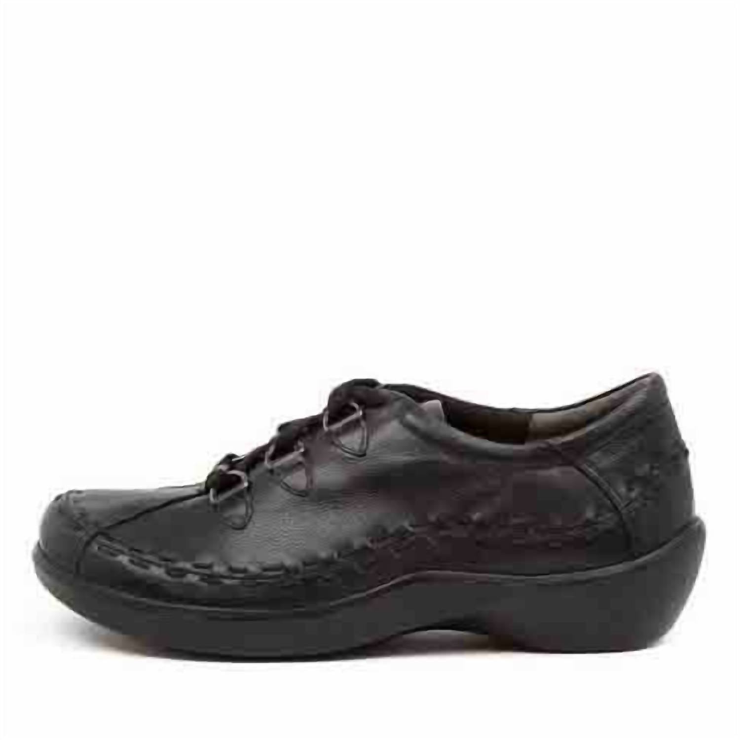 Ziera Women’s Allsorts Shoe – Extra Wide in black leather - women's sneaker - detail view