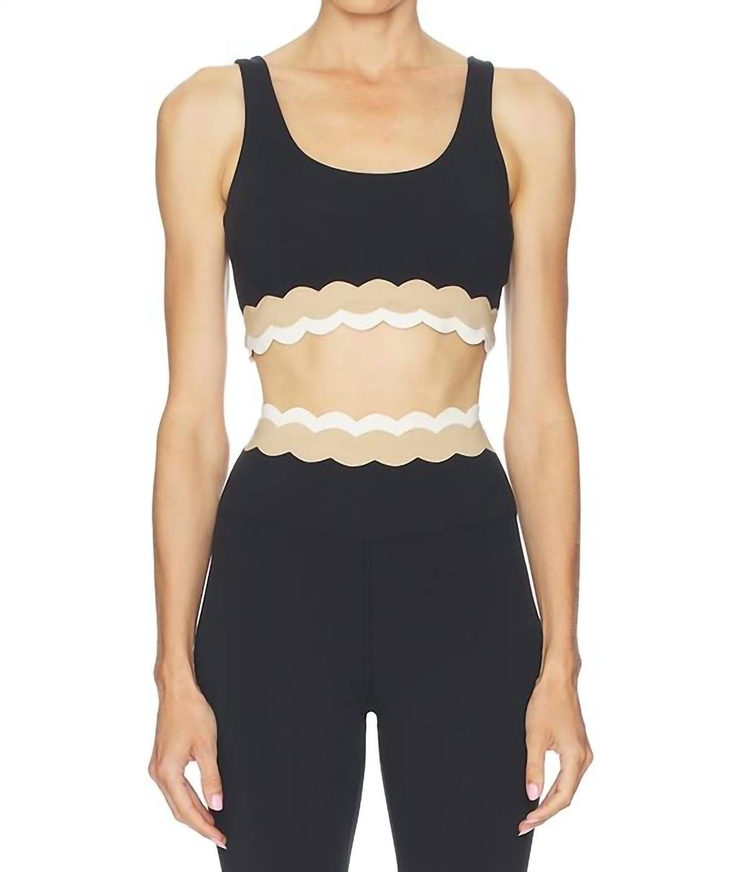 Beach Riot Marin Color Block Scalloped Edges Top in mystic colorblock - women's intimate