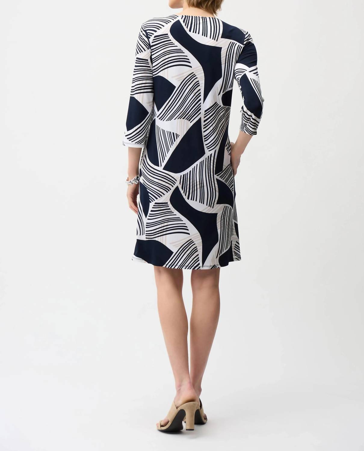 Joseph Ribkoff - Geometric Stripe Shift Dress
