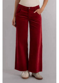 KUT FROM THE KLOTH Jean High Waist Wide Leg Velvet Pants in red - women's pants