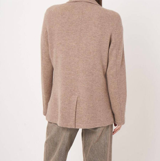Repeat Cashmere - Figure-skimming Knit Cardigan With Lapel Collar