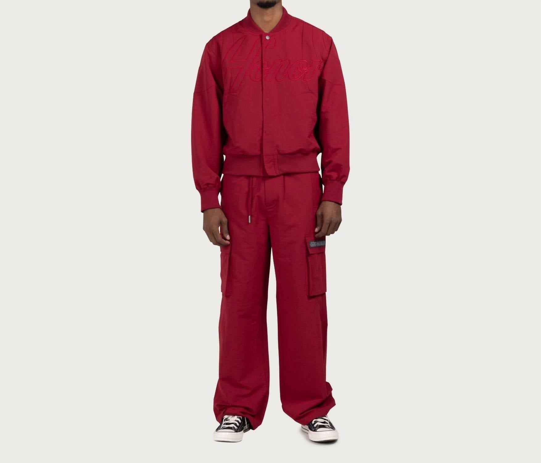 HONOR THE GIFT Men's Cargo Pant in plum - men's pants