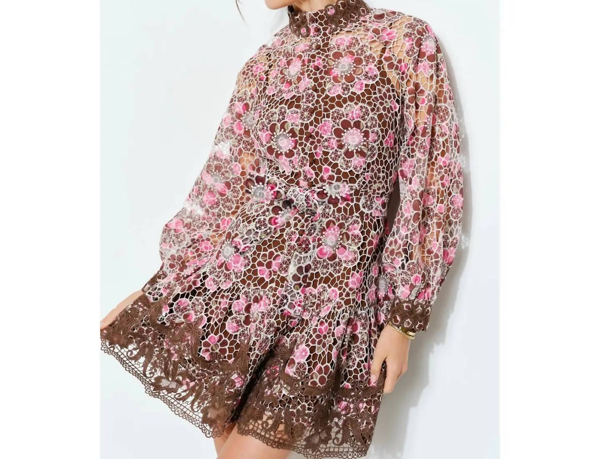 Ina Fashion - Floral Embroidered Lace Mini Dress