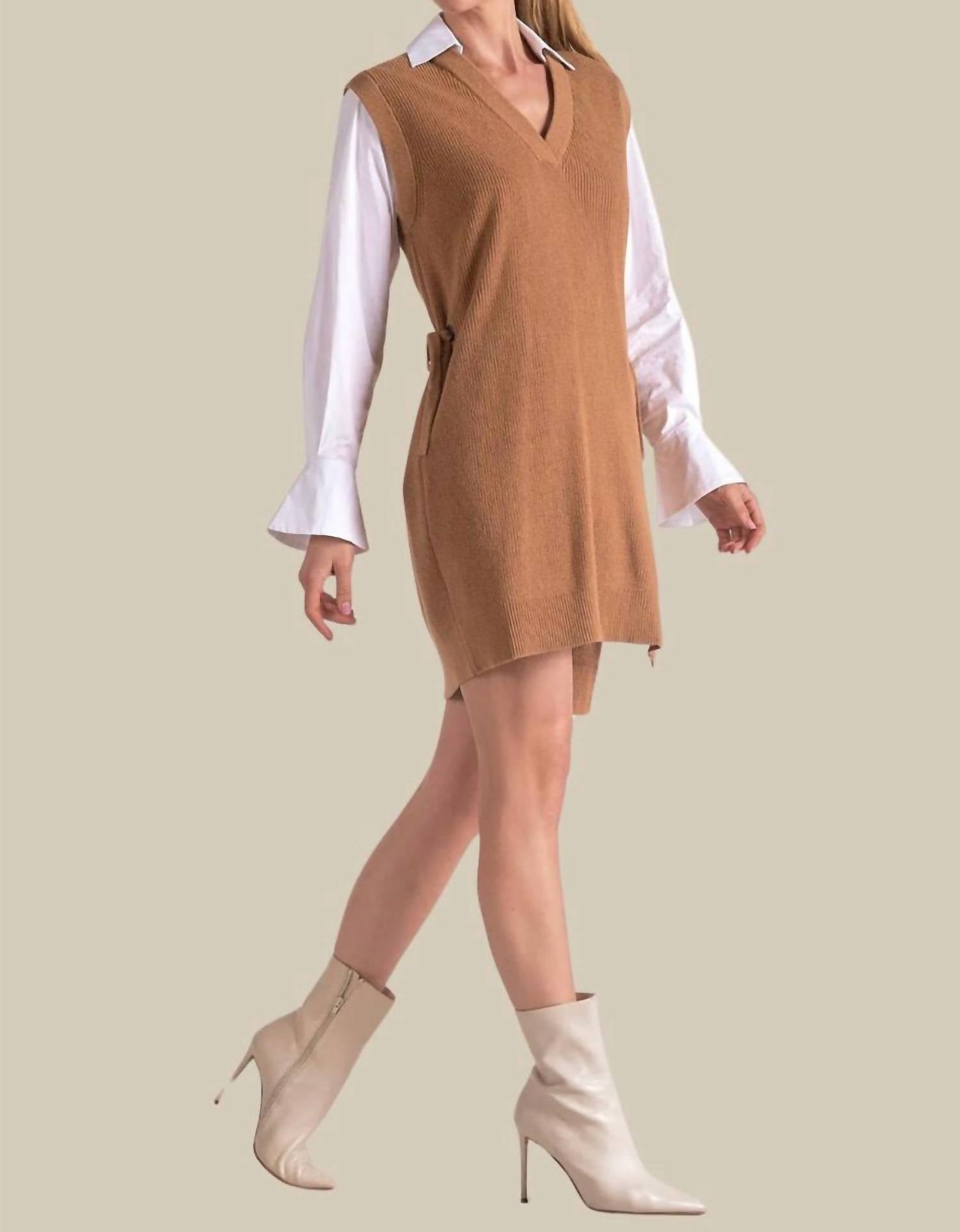 Elan - Sweater V-neck Dress