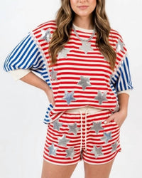Bibi - Firecracker Sequin Star Shorts