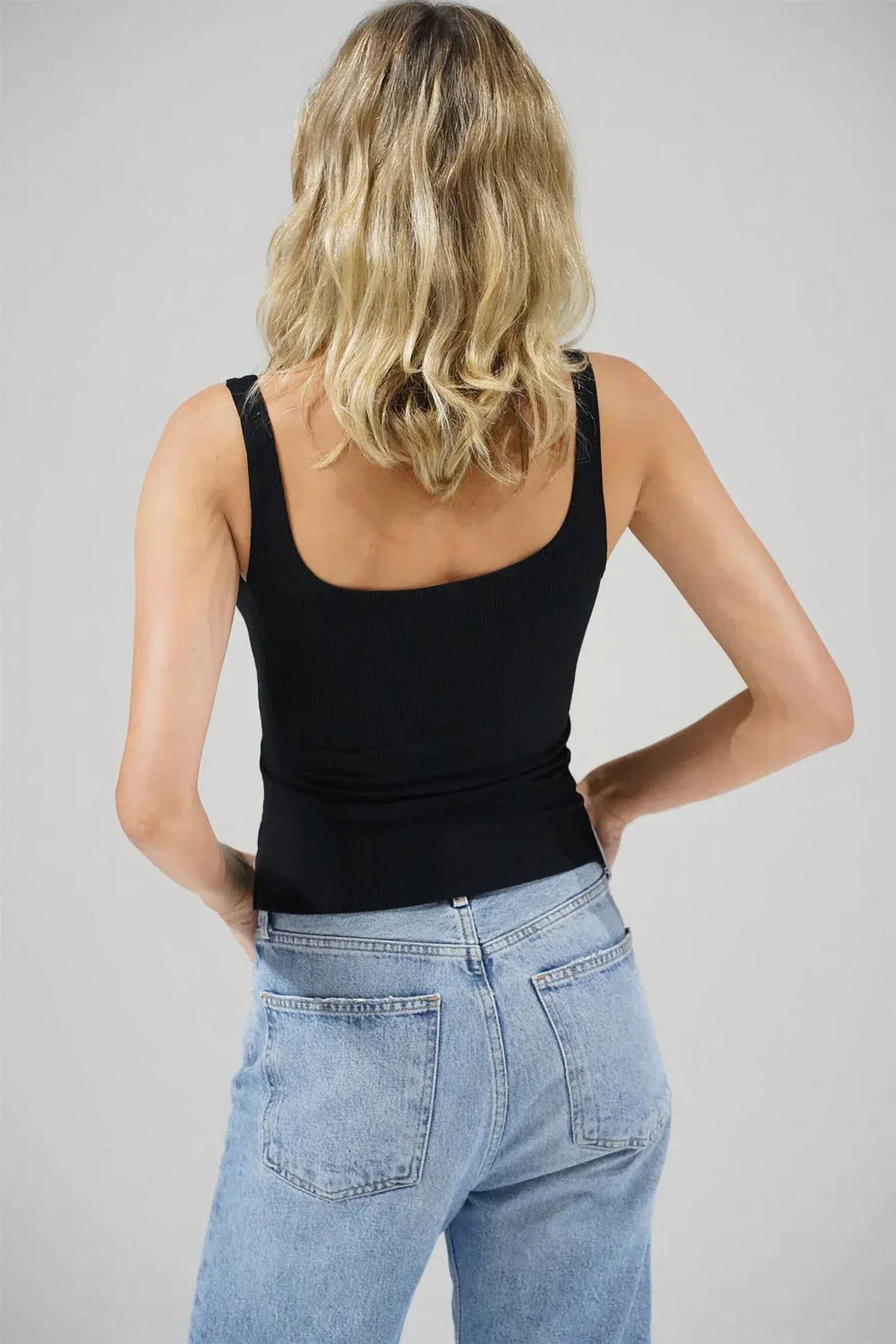 Lna - Ribbed Scoop Tank Top
