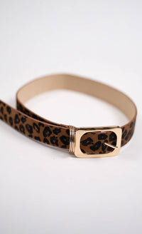 Nonchalant Label Women's Vince Leather Belt in cheetah - women's accessory