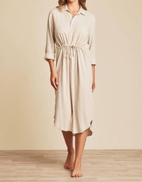 Barefoot Dreams - Linen Blend Cinched Shirtdress
