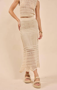 Sadie & Sage - Dya Crochet Knit Midi Skirt
