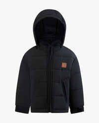 London Fog - Baby Boys Zip-front Hooded Sherpa Lined Puffer Jacket