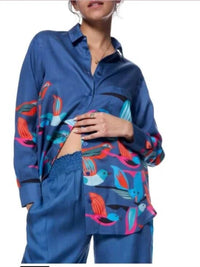 The Kit Women's Zoe Adriatic Trek Shirt in blue - women's shirt